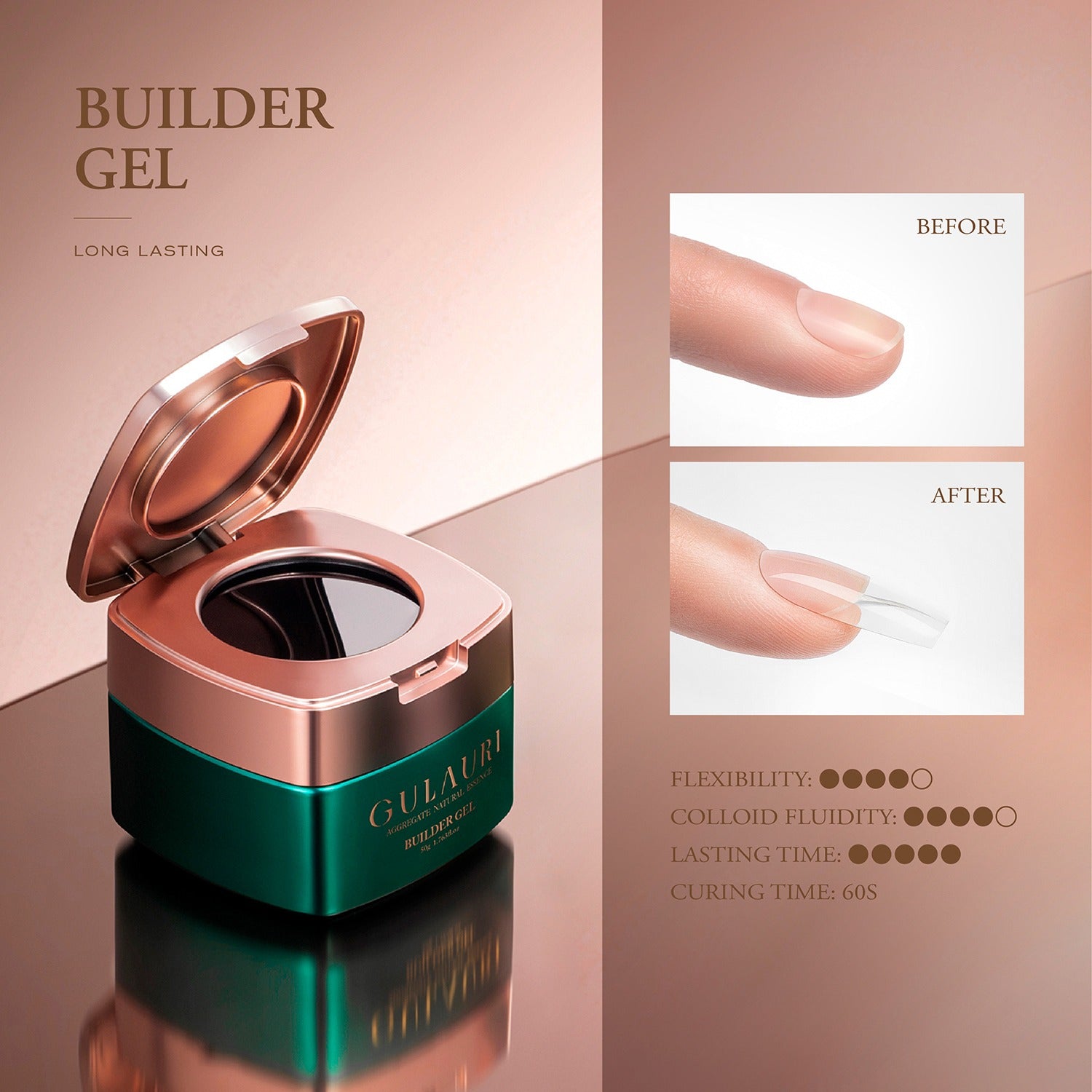 Builder Gel -  Clear, 50 ml, Gulauri