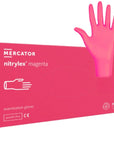 Manusi nitryl nepudrate - Magenta, marimea XS, 100 buc
