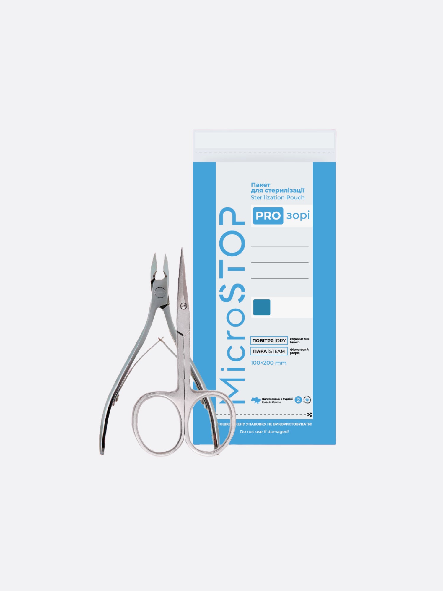 Pungi sterilizare - Pupinel Din Hârtie + Plastic 100x200mm , Set 100 buc , Micro Stop
