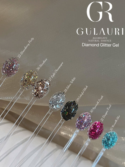 Diamond Gel - Glitter Set #025-032, 5 ml Gulauri