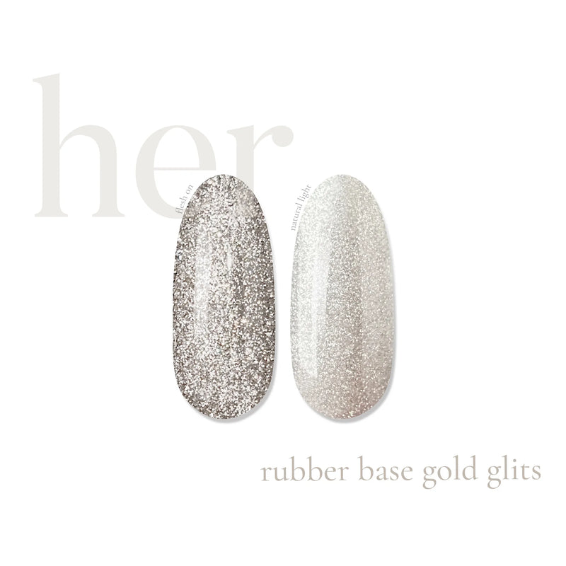 Rubber Base GOLD GLITS, HER 12ml