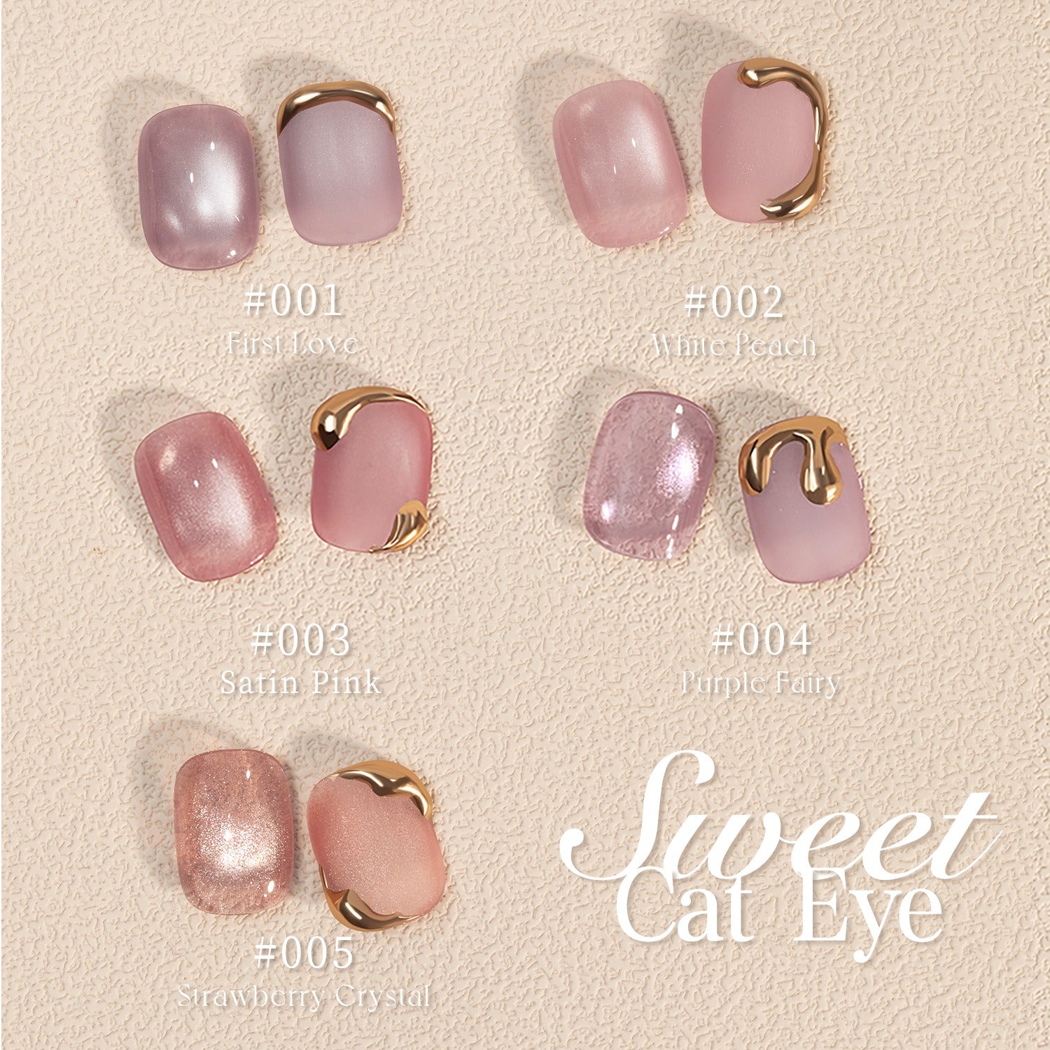 Oja Semipermanenta Sweet Cat Eye -  White Peach 