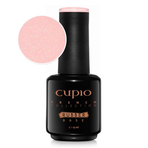 Rubber base French Collection, Cupio - Blush Shimmer Gold 15ml