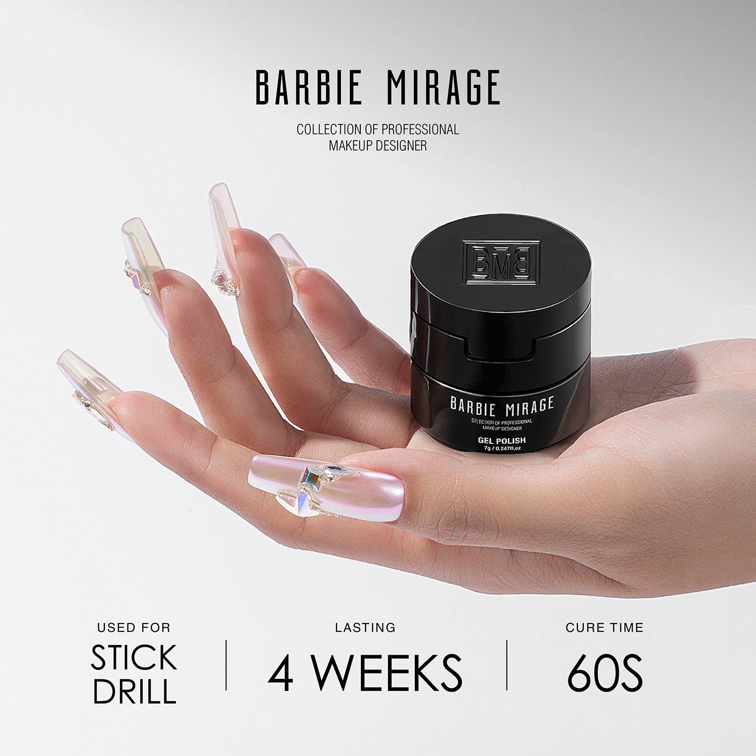 Gel Adeziv Crystale - Wipe Diamond Sticky gel, 7 ml, Barbie Mirage